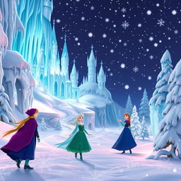 A magical winter scene inspired by the movie Frozen