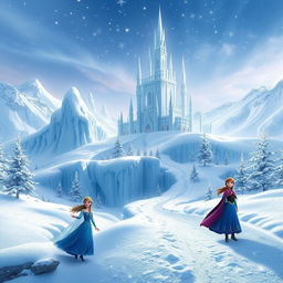 A magical winter scene inspired by the movie Frozen