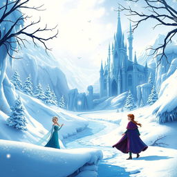 A magical winter scene inspired by the movie Frozen