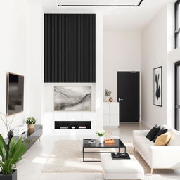 A contemporary style renovation featuring a color palette of white, black, and beige