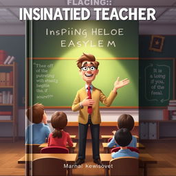 An animated book cover featuring an inspiring and motivational teacher