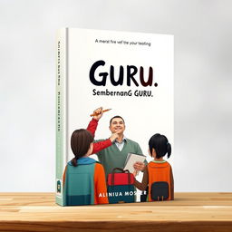 Create a book cover for a book titled 'Guru, Bukan Sembarang Guru'