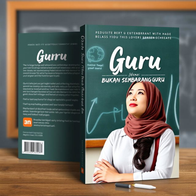 Create a book cover for a book titled 'Guru, Bukan Sembarang Guru'