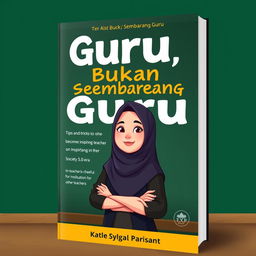 Create a book cover titled 'Guru, Bukan Sembarang Guru'