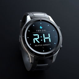 Design a sleek and modern AI watch with black and silver colors