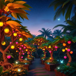 A stunning fantasy tropical orchard set in an enchanted jungle