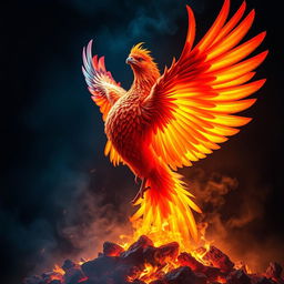 A phoenix rising from the ashes