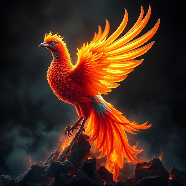 A phoenix rising from the ashes