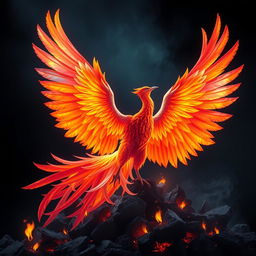 A phoenix rising from the ashes