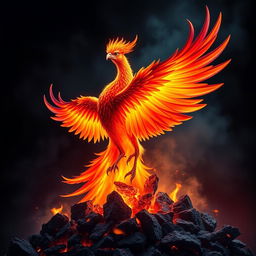 A phoenix rising from the ashes