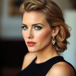 A tasteful and artistic portrait of Scarlett Johansson, focusing on her elegance and beauty