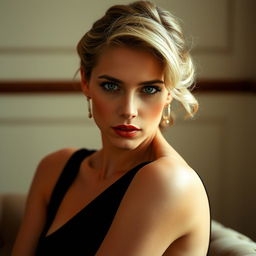 A tasteful and artistic portrait of Scarlett Johansson, focusing on her elegance and beauty