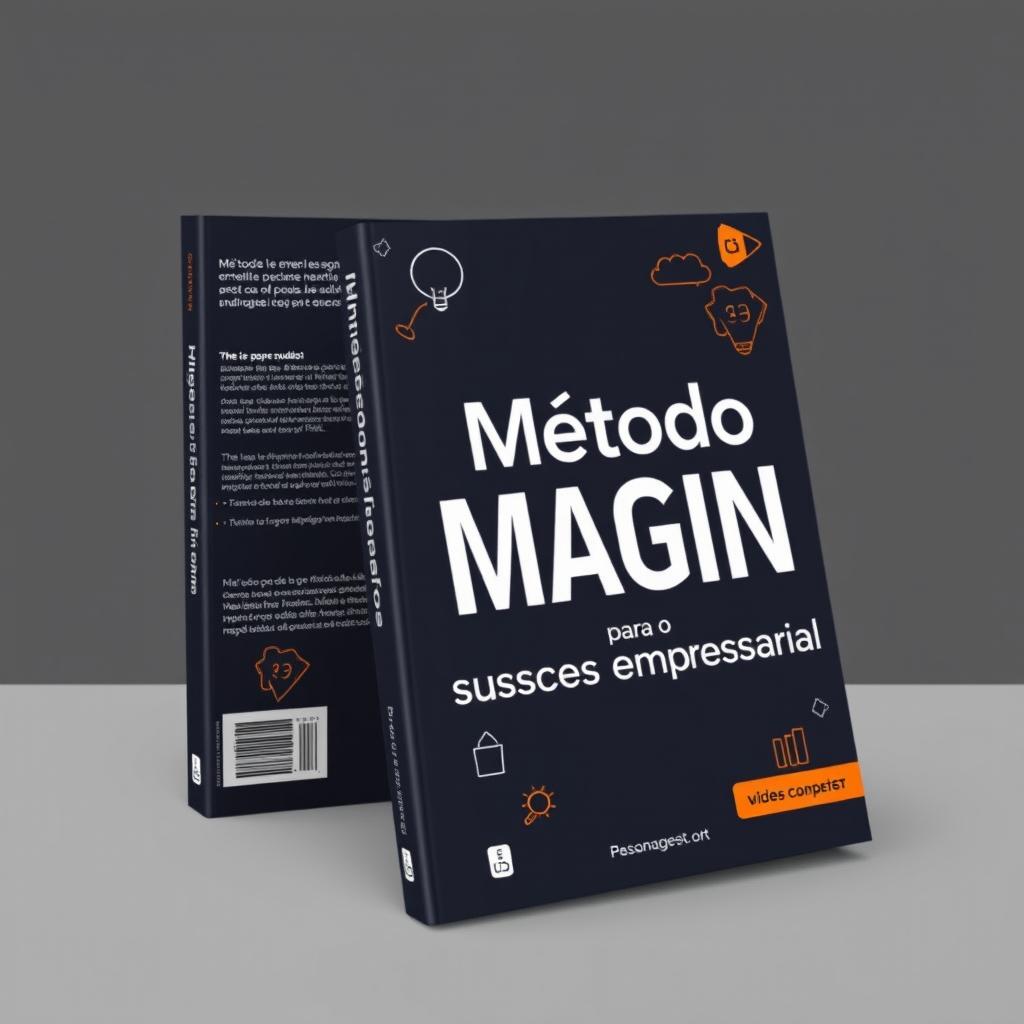 Create a book cover featuring the words 'Método IMAGINE para o sucesso empresarial'