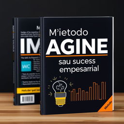 Create a book cover featuring the words 'Método IMAGINE para o sucesso empresarial'