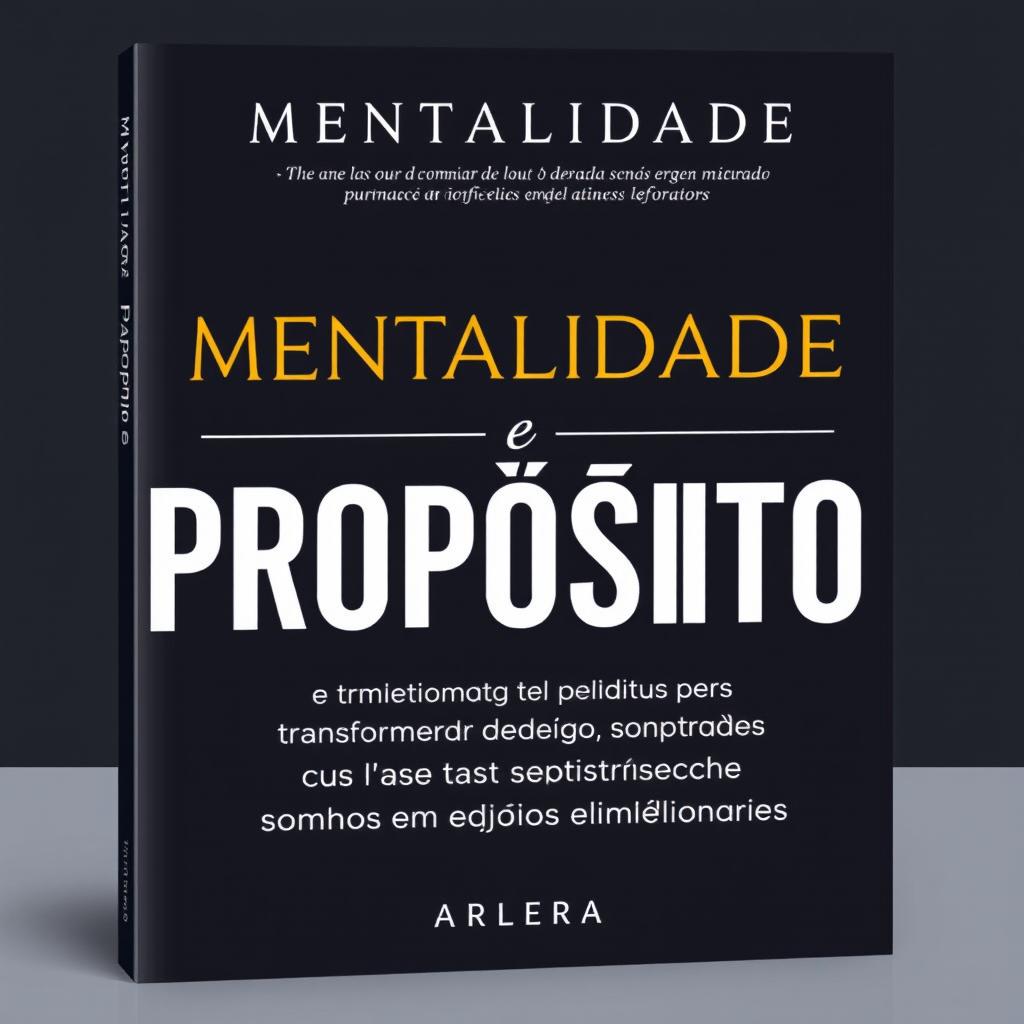 Design a book cover with the title 'MENTALIDADE e PROPÓSITO - Os 10 passos da transformação de sonhos em negócios milionários'