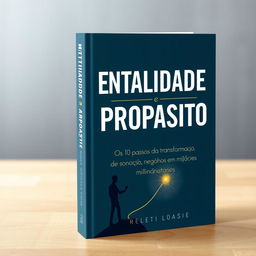 Design a book cover with the title 'MENTALIDADE e PROPÓSITO - Os 10 passos da transformação de sonhos em negócios milionários'