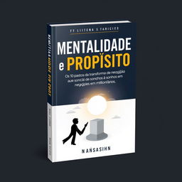 Design a book cover with the title 'MENTALIDADE e PROPÓSITO - Os 10 passos da transformação de sonhos em negócios milionários'