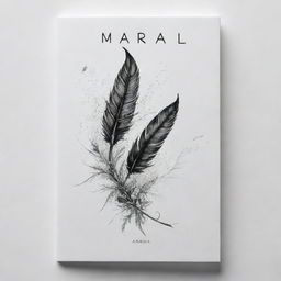 Design a visually striking cover for a poetry book titled 'Mark Symael'. Incorporate elements symbolic of poetry like quills, ink, paper and perhaps a hint of nature to signify creativity.