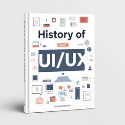 Create a book cover titled 'History of UI/UX Design'