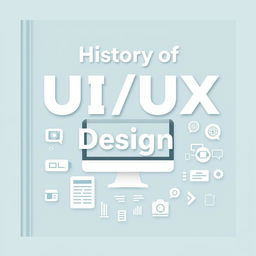 Create a book cover titled 'History of UI/UX Design'