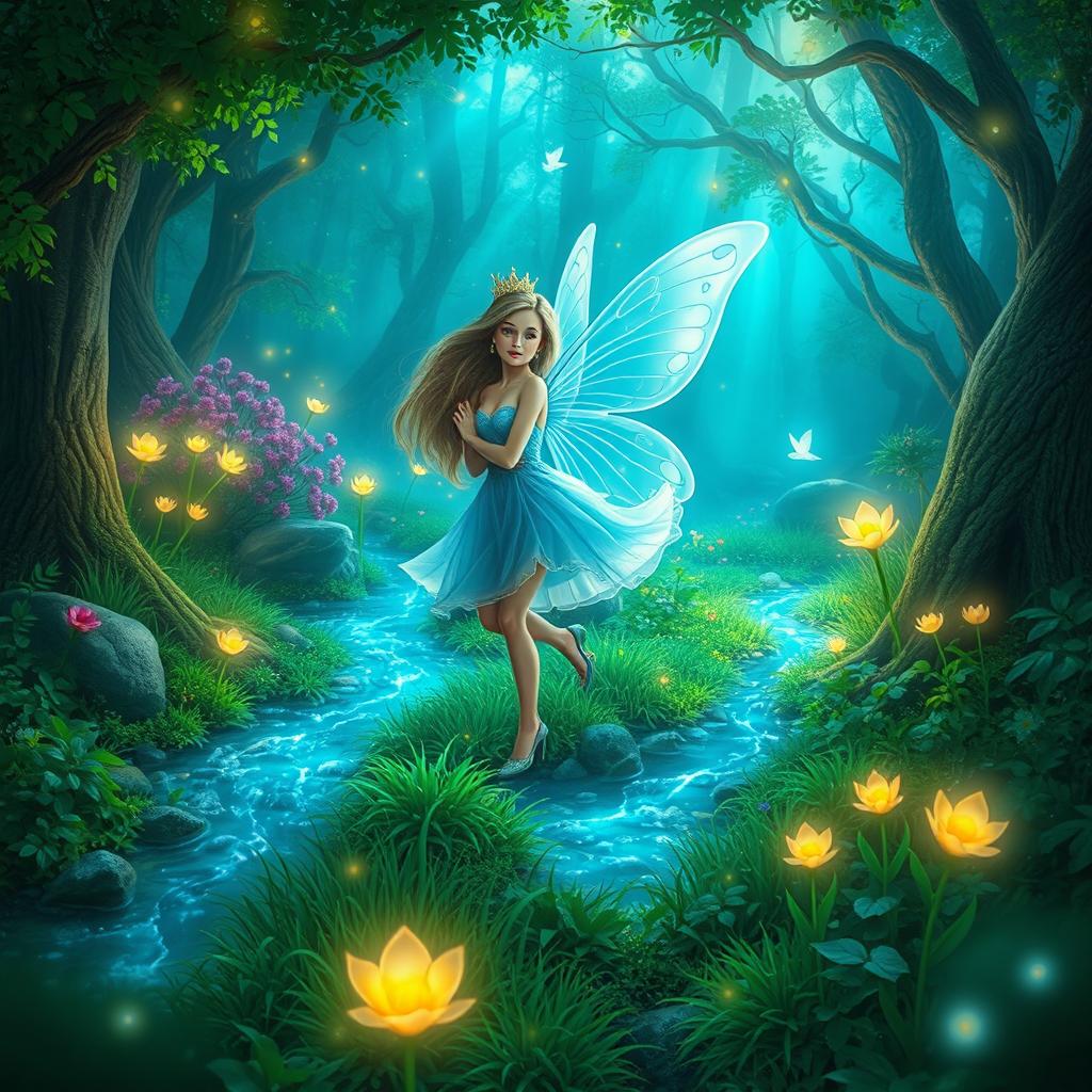 A beautiful fairy in a magical forest