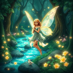 A beautiful fairy in a magical forest