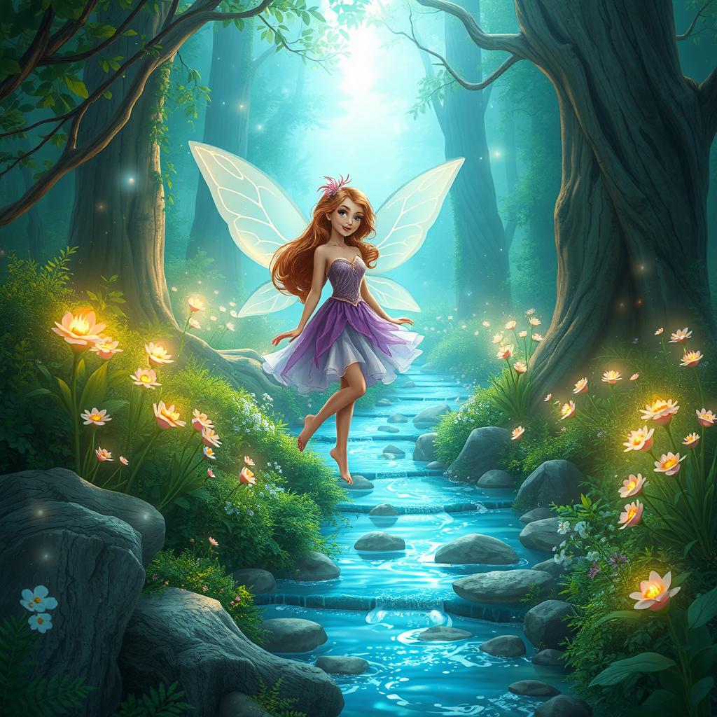 A beautiful fairy in a magical forest