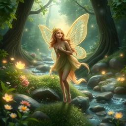 A beautiful fairy in a magical forest