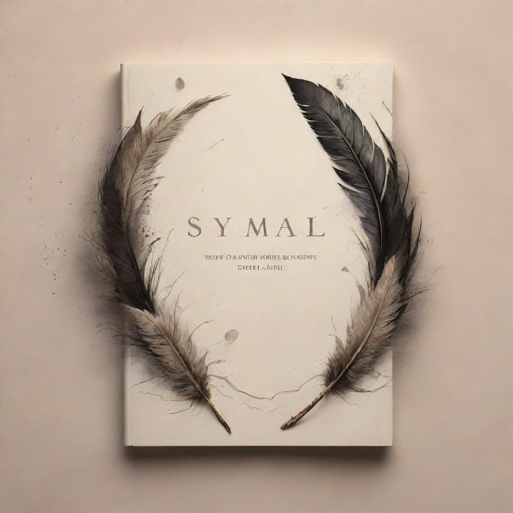 Redesign the cover for a poetry book titled 'Symael'. Integrate elements associated with poetry such as quills, ink, parchment, and a suggestion of nature for a creative touch.