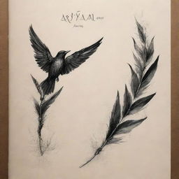 Redesign the cover for a poetry book titled 'Symael'. Integrate elements associated with poetry such as quills, ink, parchment, and a suggestion of nature for a creative touch.