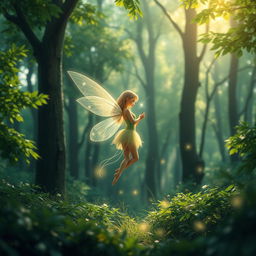 Create an image of a fairy in the forest