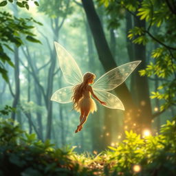 Create an image of a fairy in the forest