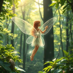 Create an image of a fairy in the forest