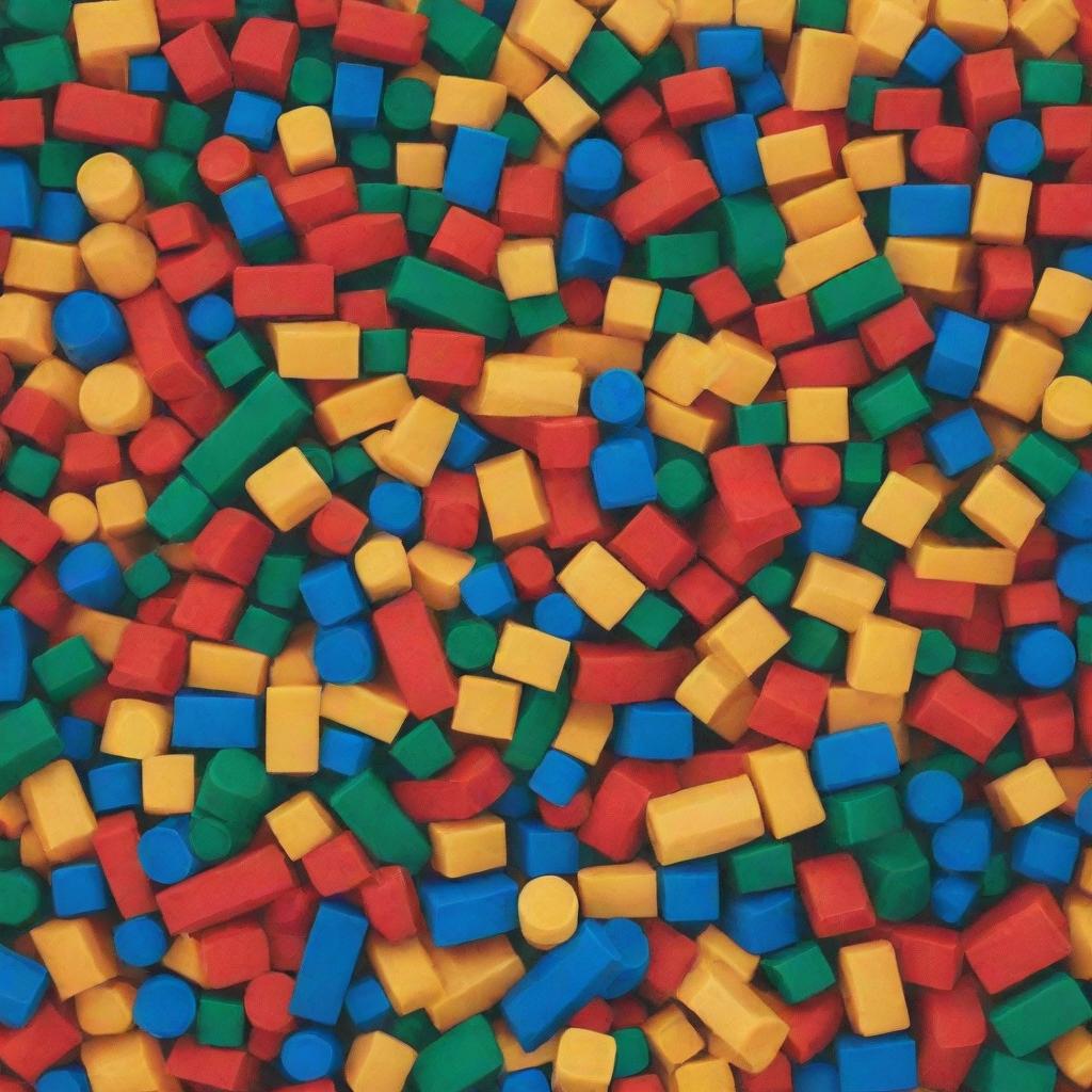 A colorful array of Lego bricks piled together in a fun, creative playground