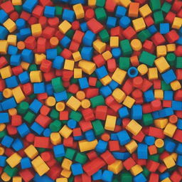 A colorful array of Lego bricks piled together in a fun, creative playground