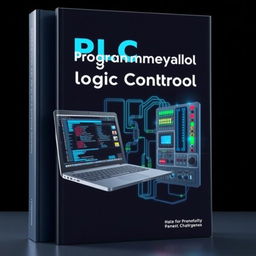 Buat desain cover buku tentang programmable logic control (PLC) dengan desain 3D yang menarik