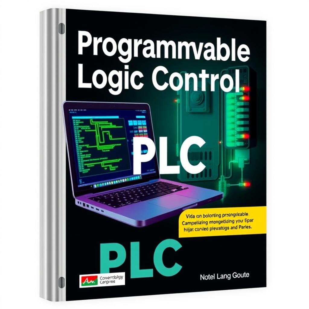 Buat desain cover buku tentang programmable logic control (PLC) dengan desain 3D yang menarik