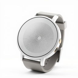 A round, minimalistic watch featuring a central textured design