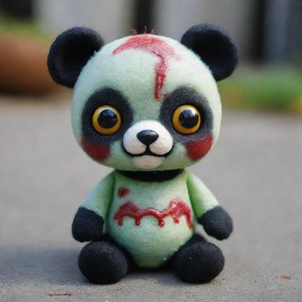 A uniquely scary yet adorable zombie with panda eyes