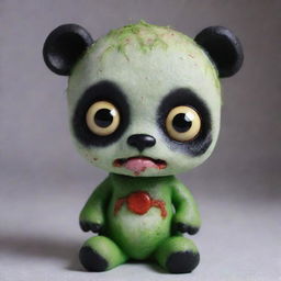 A uniquely scary yet adorable zombie with panda eyes