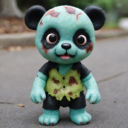 A uniquely scary yet adorable zombie with panda eyes