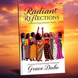 Book cover titled 'Radiant Reflections: A Journey of Empowerment for Women' by Grace Dube