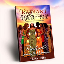 Design a book cover titled 'Radiant Reflections: A Journey of Empowerment for Women' by Grace Dube