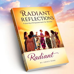 Design a book cover titled 'Radiant Reflections: A Journey of Empowerment for Women' by Grace Dube