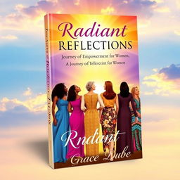 Design a book cover titled 'Radiant Reflections: A Journey of Empowerment for Women' by Grace Dube