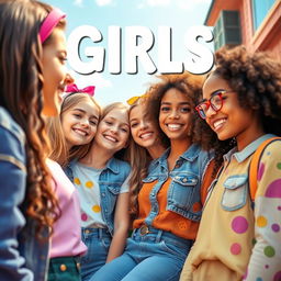 Create a cover image featuring a group of young girls