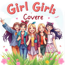 Create a cover image featuring a group of young girls