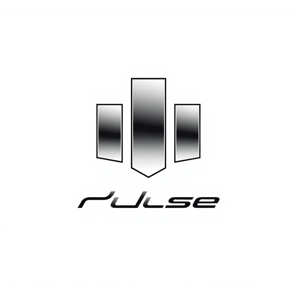 Create a logo for The Pulse car company featuring three bars