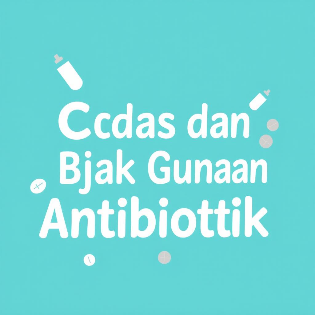 Design a text graphic with the words "Cerdas dan Bijak Gunakan Antibiotik"