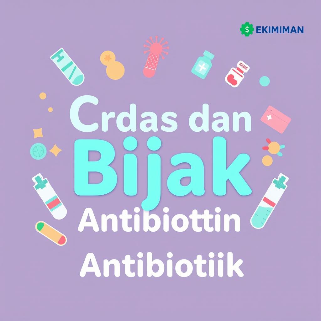 Design a text graphic with the words "Cerdas dan Bijak Gunakan Antibiotik"